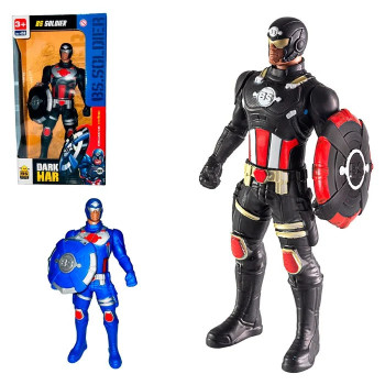 Boneco bs soldier 30cm sort ref 498