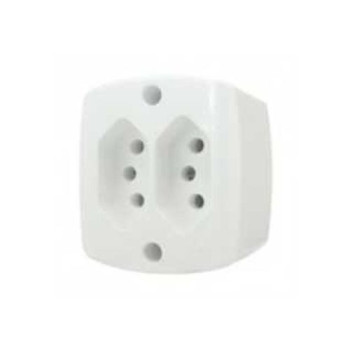 2 TOMADAS SOBREPOR RETANGULAR 3 PINOS 20A BRANCO 16519 ILUMI