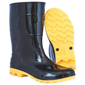 BOTA KADESH PVC FORRADA PRETA/AMARELO CANO MEDIO 43 C.A 42149 KADESH