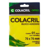 BLOCO ADESIVO AMARELO NEON 76X76MM 100 FLS COLACRIL
